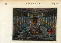 John Ogilby America 1671 Great Aztec Temple Montezuma - Panteek Antique Prints