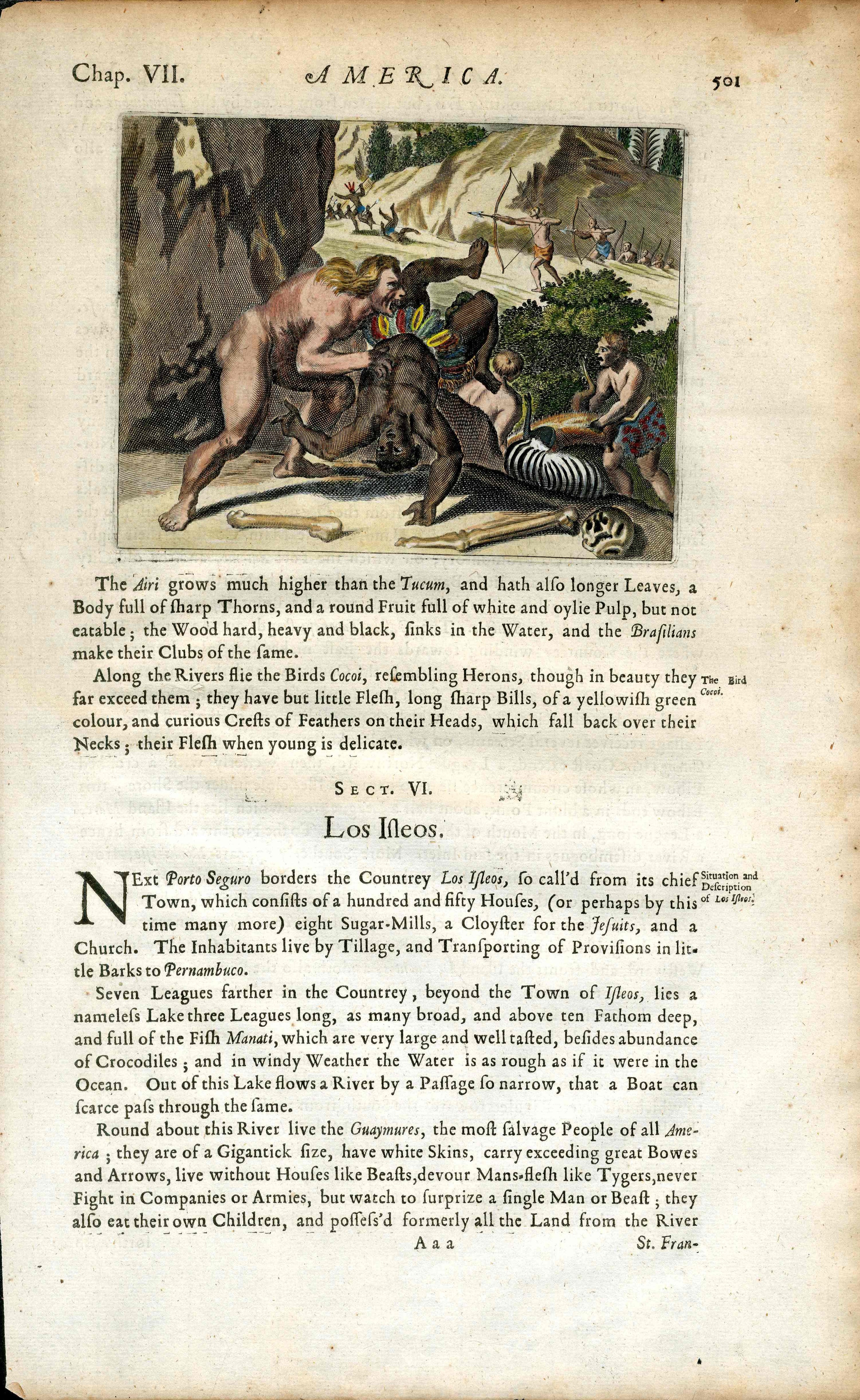 John Ogilby America 1671 Inca Island Brazil Mythical Beings,Battle