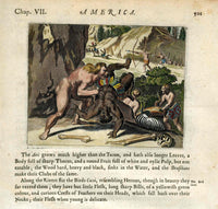 John Ogilby America 1671 Inca Island Brazil Mythical Beings,Battle - Panteek Antique Prints