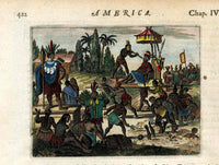 John Ogilby America 1671 Inca People Peru Religious Festival - Panteek Antique Prints