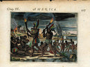 John Ogilby America 1671 Aztec Harvest Moon Ceremony - Panteek Antique Prints