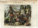 John Ogilby America 1671 Aztec Warriers Making Healing Ointments - Panteek Antique Prints