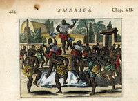 John Ogilby America 1671 Brazilian Tapuian Dance - Panteek Antique Prints