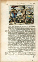 John Ogilby America 1671  Portugese Explorer Capralis, Tupiniguim Tribe Brazil - Panteek Antique Prints
