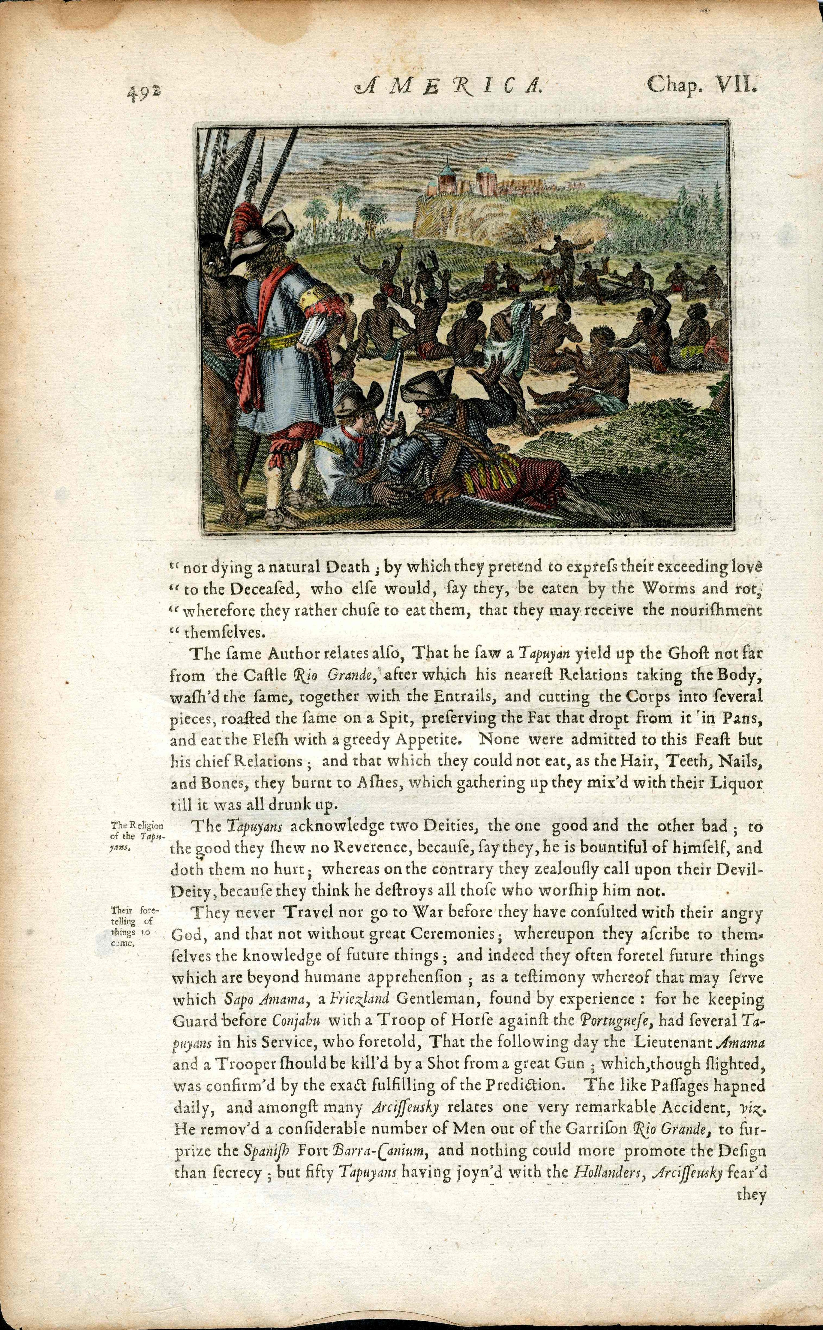 John Ogilby America 1671  Tapuya People Culture Brazil
