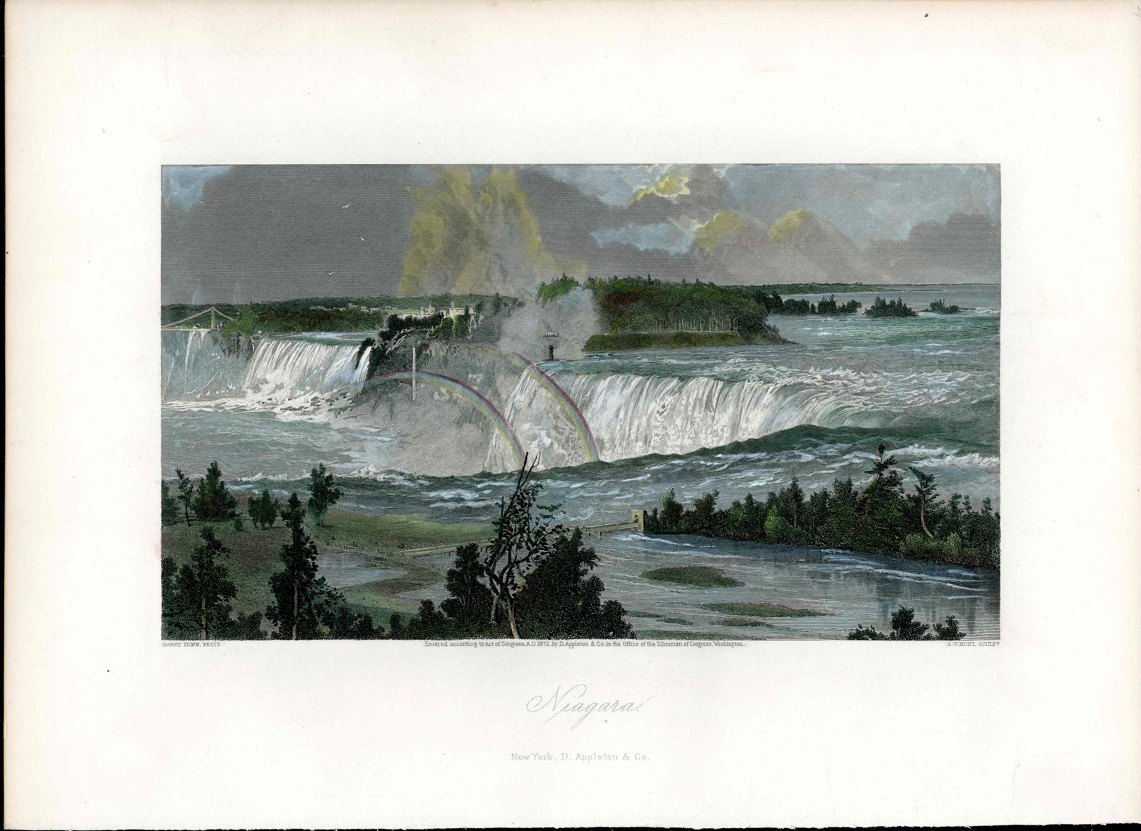 Picturesque American 1872 View Niagara Falls Original Print