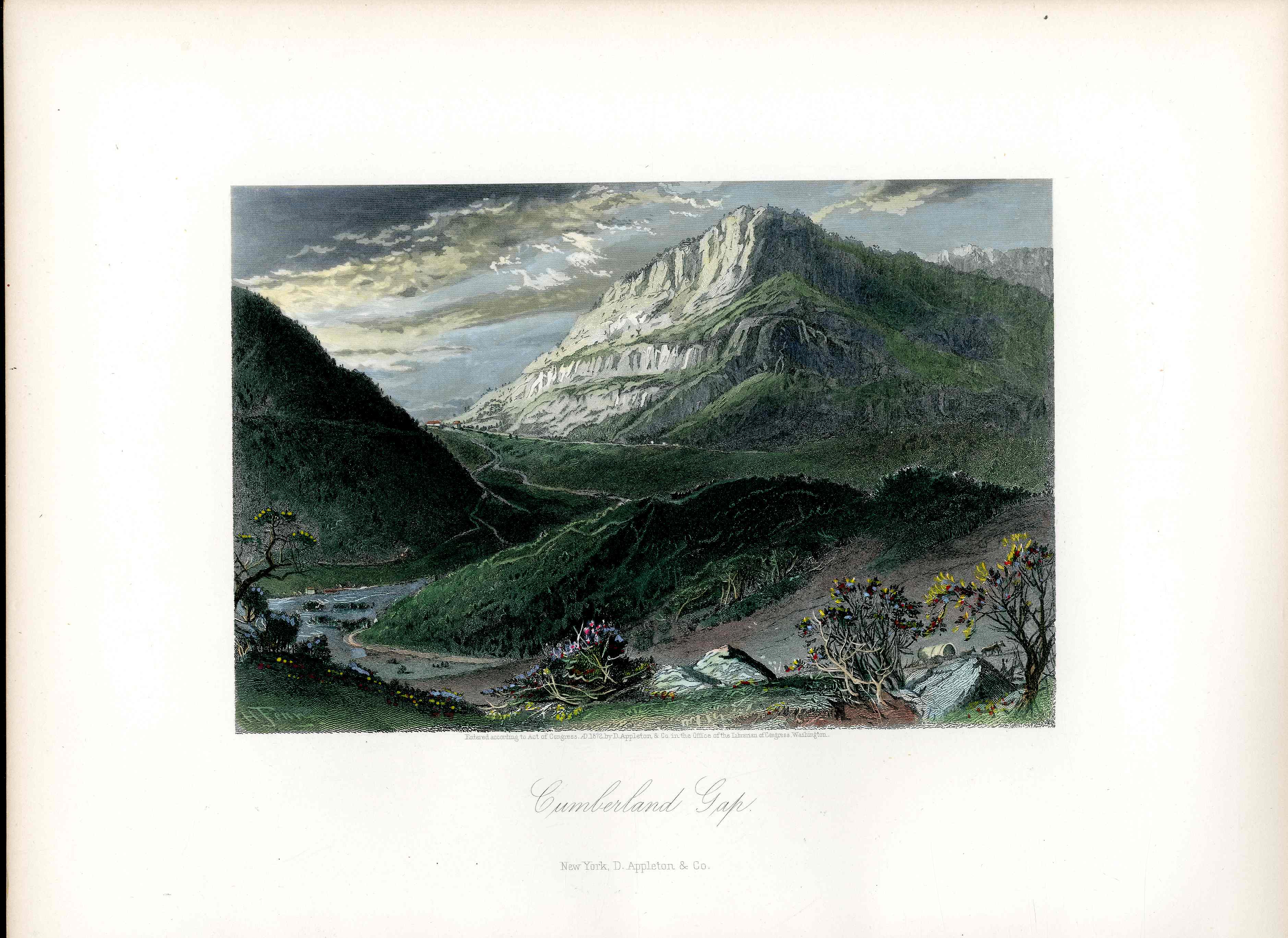 Picturesque American 1872 View Cumberland Gap Original Print