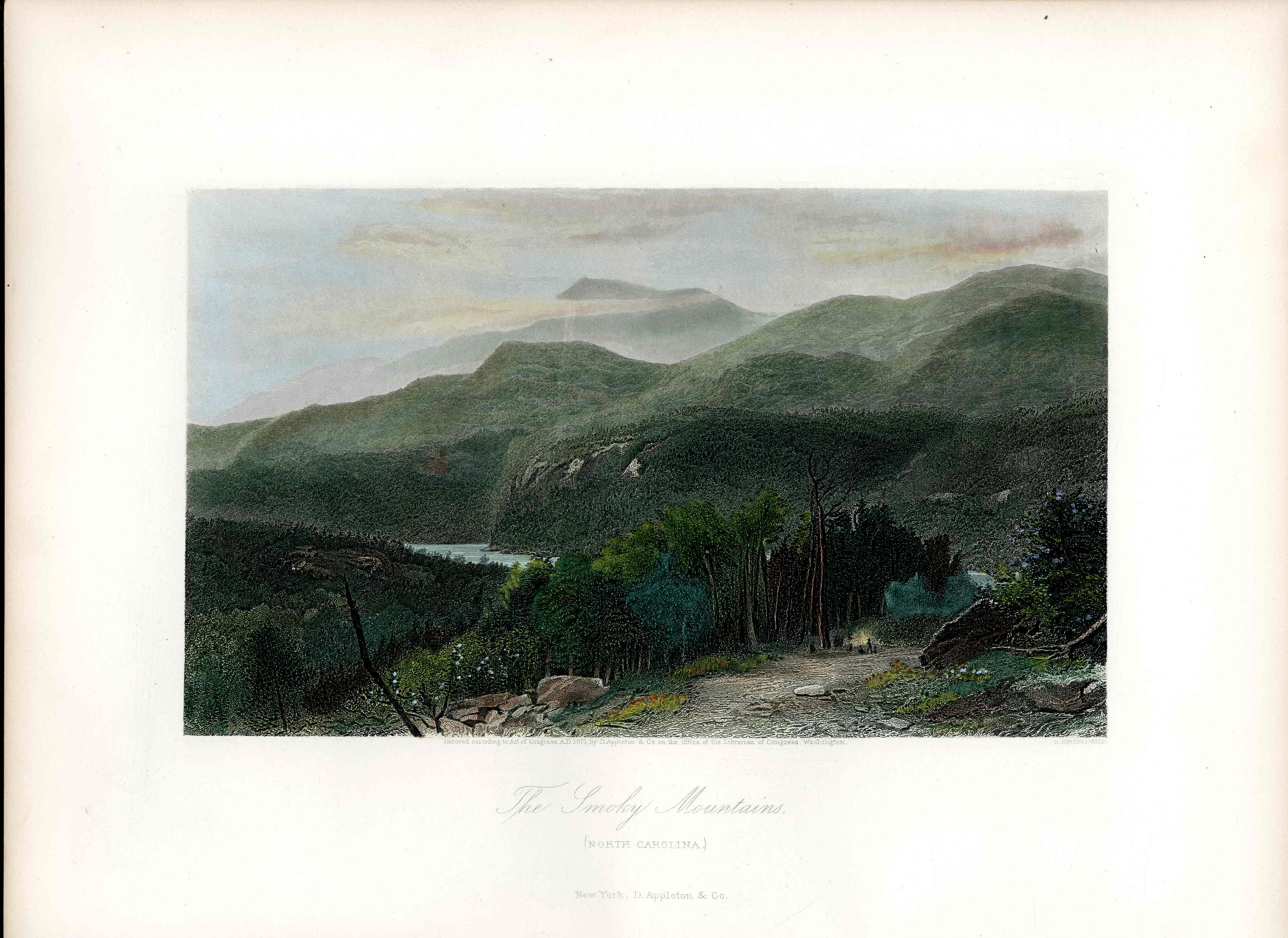 Picturesque American 1872 Smokey Mountains Original Print