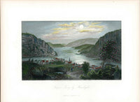 Picturesque American 1872 Harpers Ferry by Moonlight Original Print
