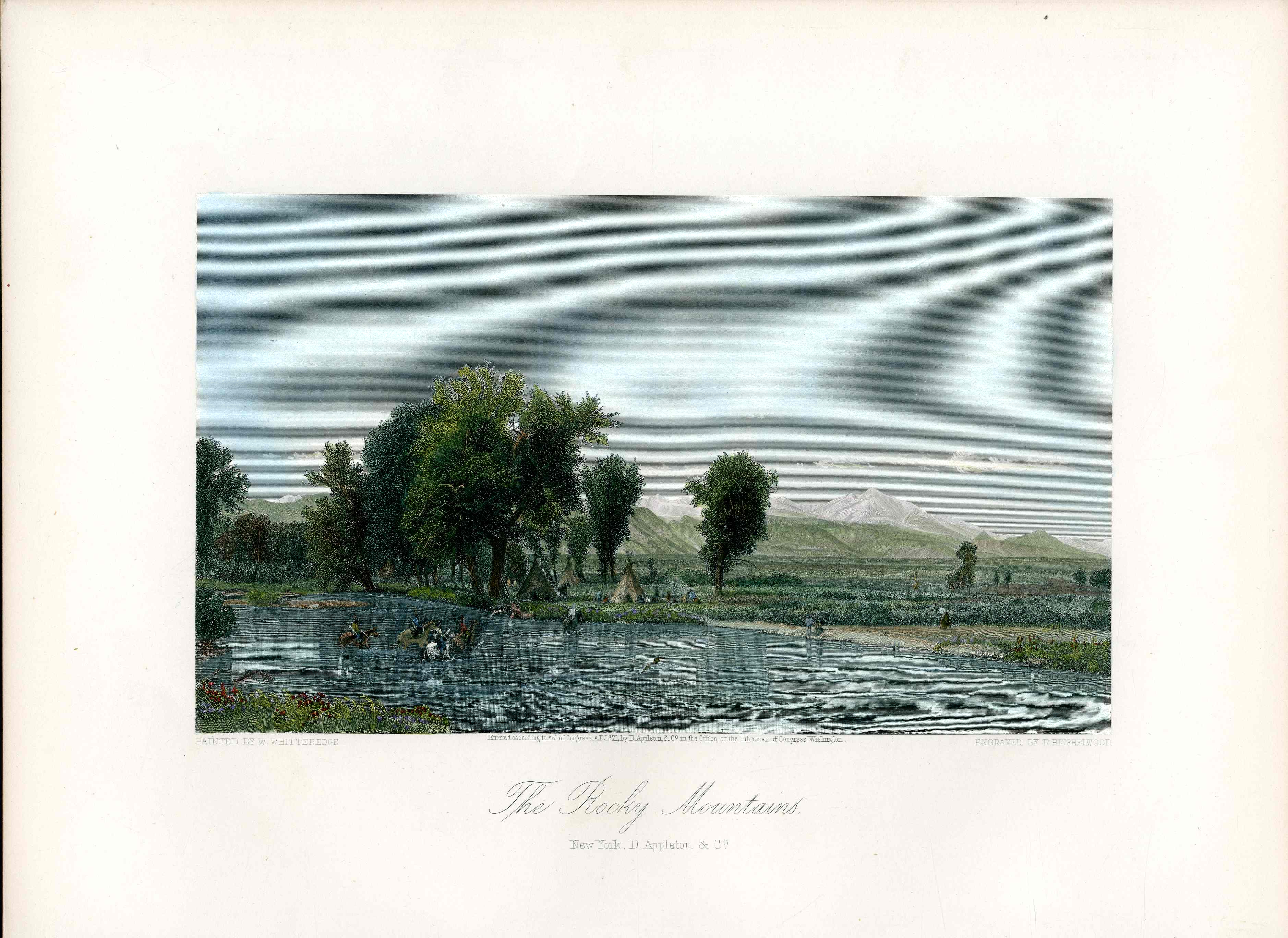 Picturesque American 1872 Rocky Mountains Original Print