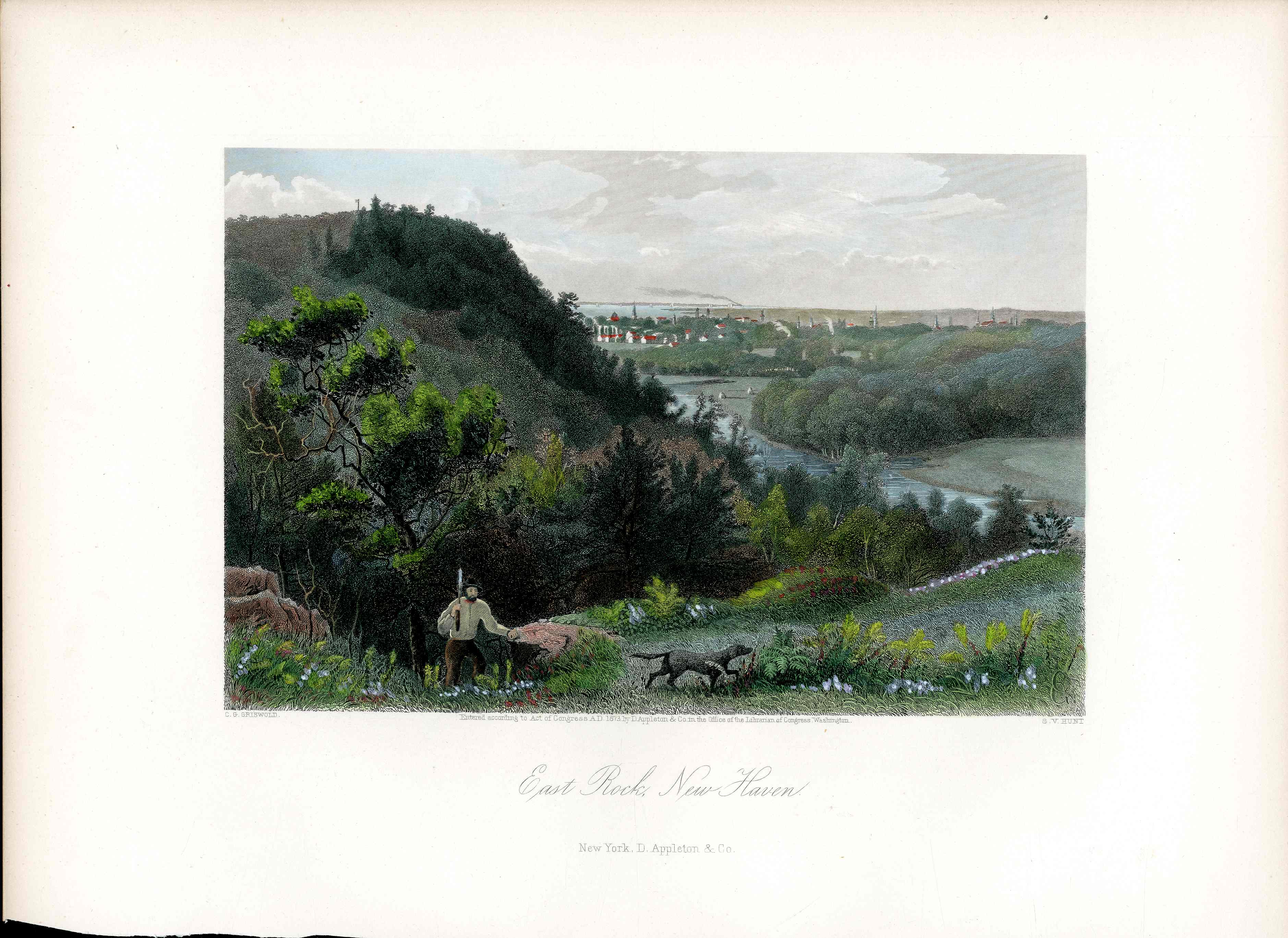 Picturesque American 1872 East Rock New Haven Original