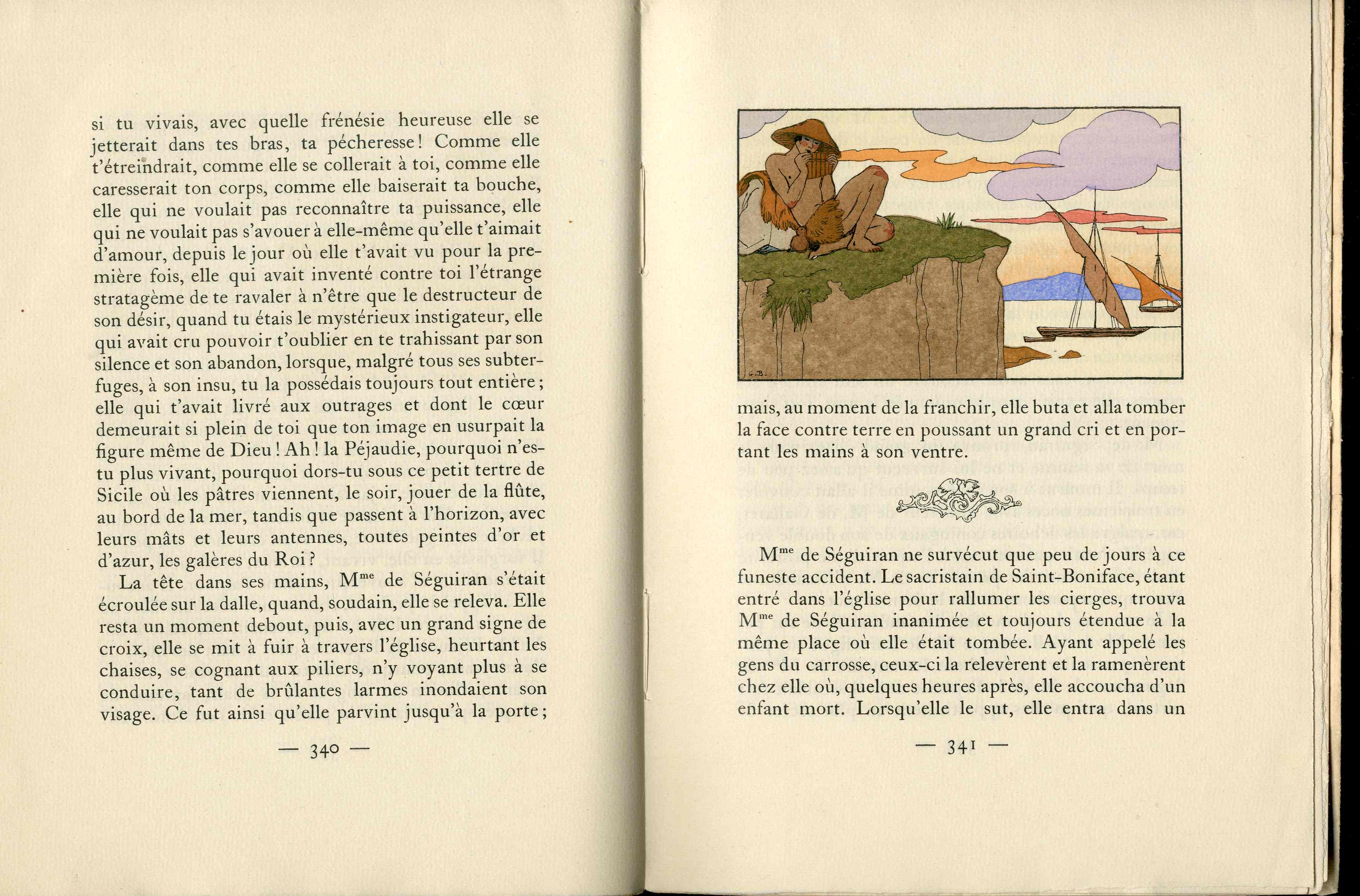 La Pecheresse by Henri De Regnier Color & Black & White Illustrations by George Barbier - Panteek Antique Prints