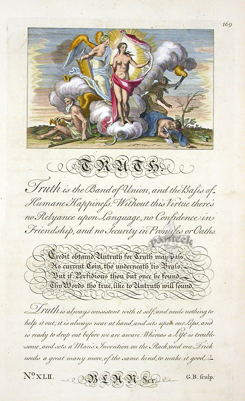 George Bickham Universal Penman 1741 Handwriting On Truth