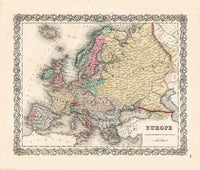 Antique Map Prints Colton Atlas Europe