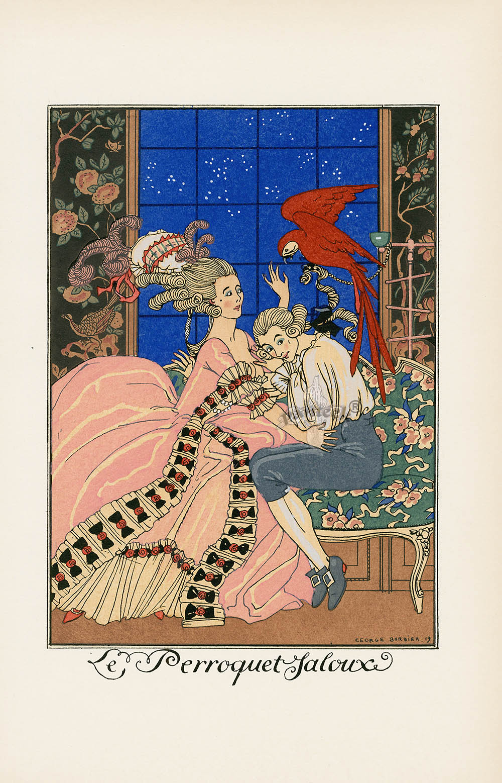 1919 George Barbier La Guirlande Perroquet Saloux