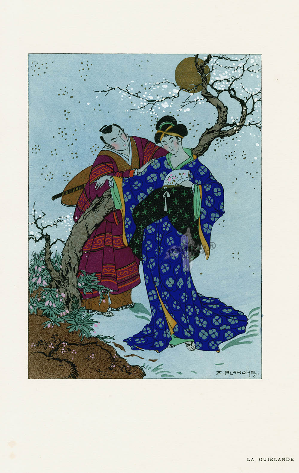 1919 Umberto Brunelleschi La Guirlande Geisha, Blanche