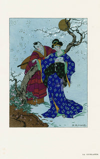 1919 Umberto Brunelleschi La Guirlande Geisha, Blanche - Panteek Antique Prints