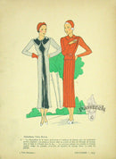 1920 Tres Parisien French Fashion Magazine Pochoir Orange and Green Creations Vera Borea - Panteek Antique Prints