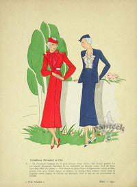 1920 Tres Parisien French Fashion Pochoir Bernard - Panteek Antique Prints