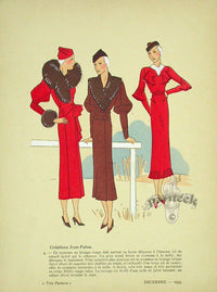 1920 Tres Parisien French Fashion Pochoir Jean Patou - Panteek Antique Prints