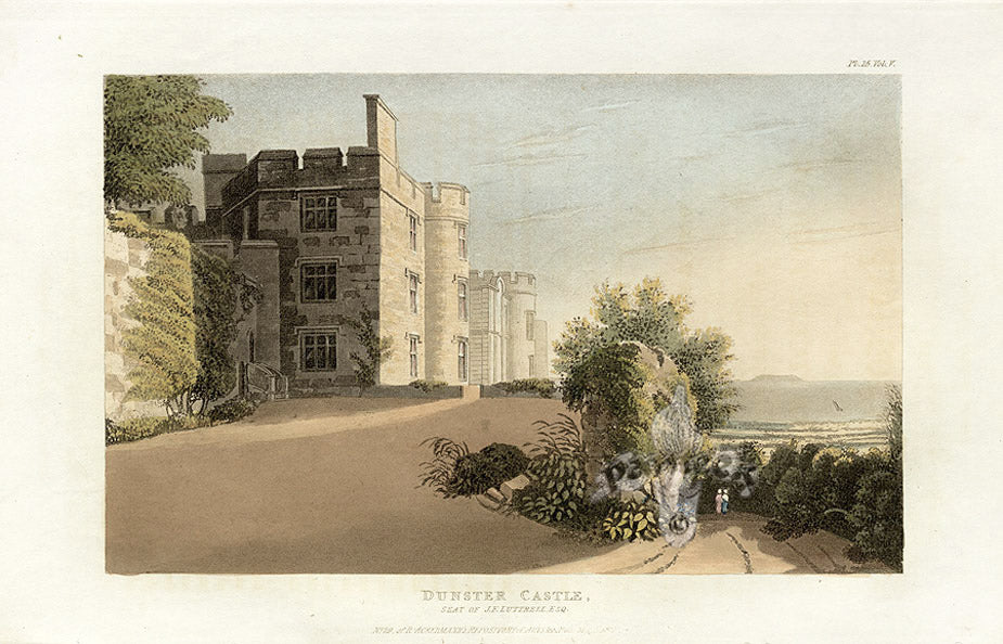 Ackermann Architecture Original Aquatint Dunster Castle
