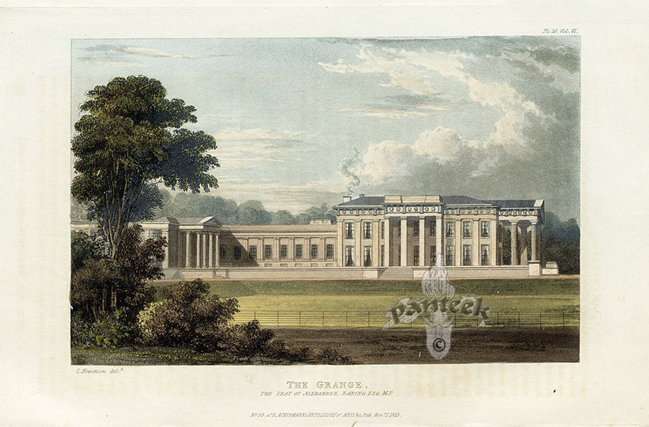Ackermann Architecture Original Aquatint Grange, Baring Esq