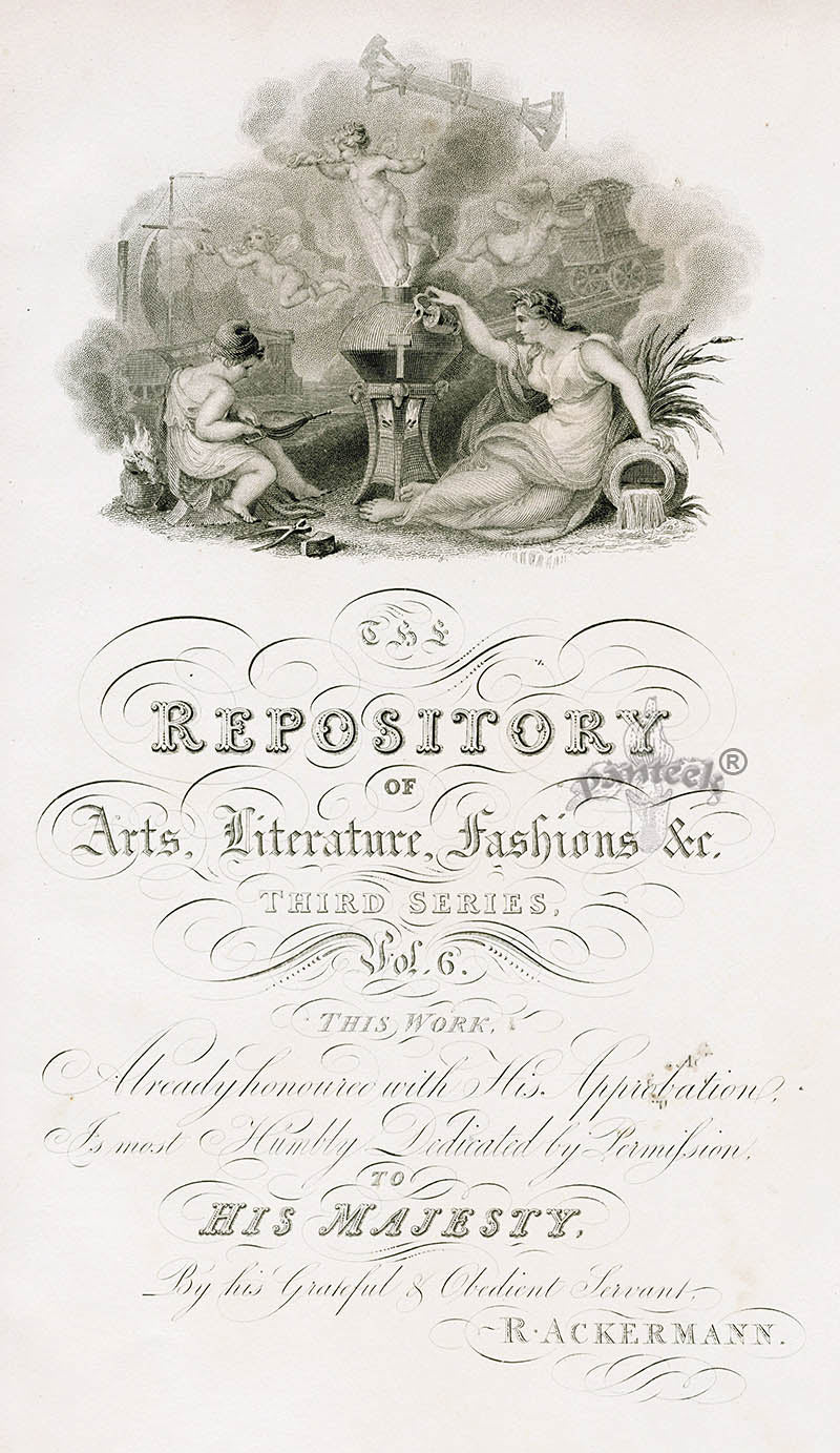 Ackermann Architecture Original Aquatint Industry, Title Page