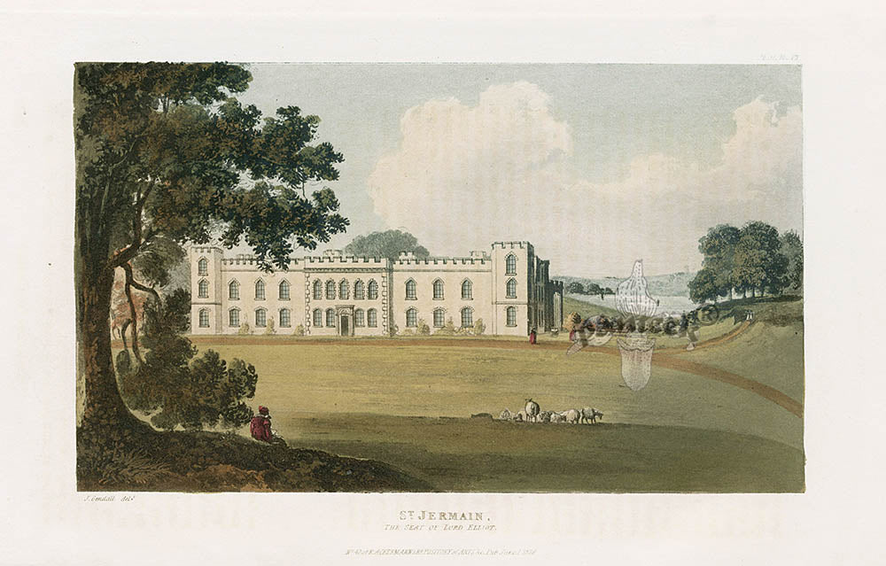 Ackermann Architecture Original Aquatint St. Jermain, Lord Elliot