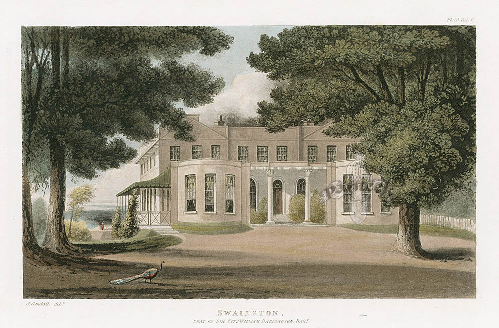 Ackermann Architecture Original Aquatint Swainston, Sir Barrington