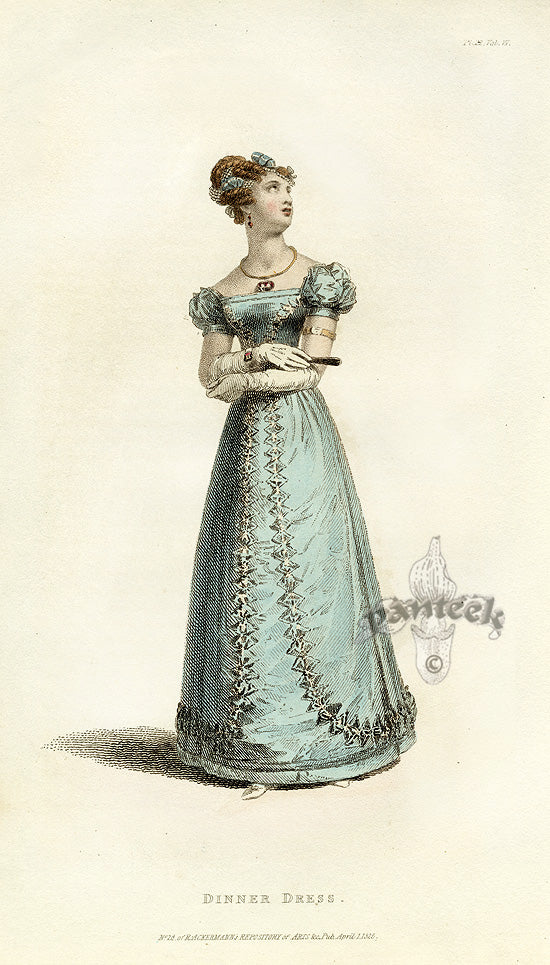 Ackermann's Repository Fashion Prints 1825 Dinner Dress