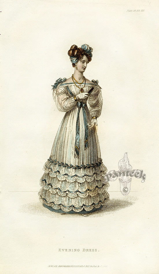 Ackermann's Repository Fashion Prints 1825 Evening Dress