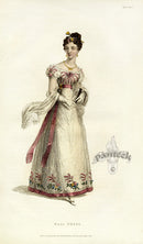 Ackermann's Repository Fashion Prints 1825 Pink Ball Dress - Panteek Antique Prints