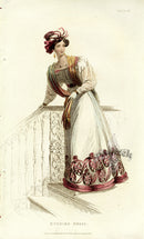 Ackermann's Repository Fashion Prints 1825 Rose Evening Dress - Panteek Antique Prints