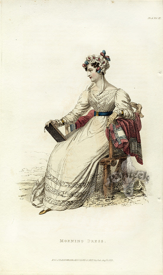 Ackermann's Repository Fashion Prints 1825 White Morning Dress