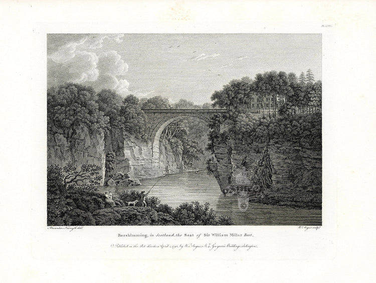 Angus English Stately Homes Original Print Barskimming, Scotland