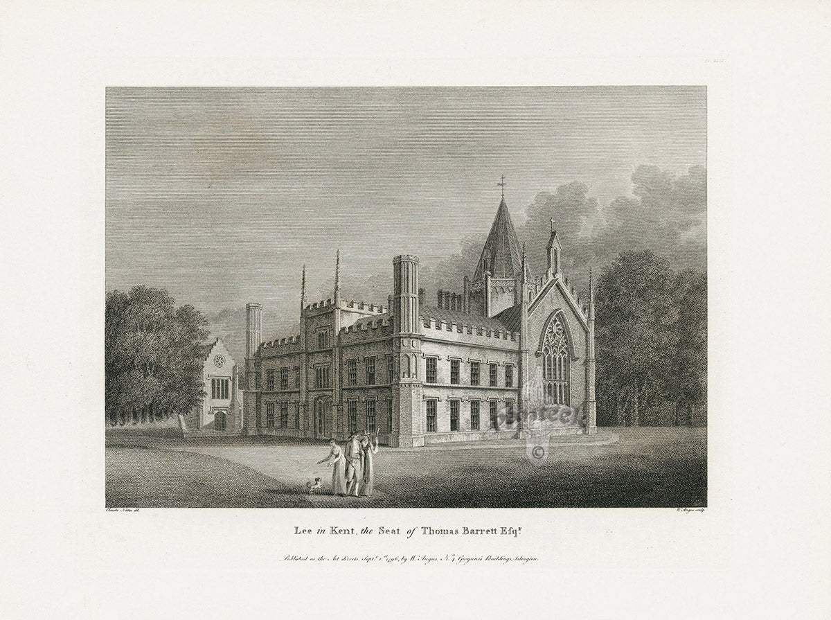 Angus English Stately Homes Original Print Lee, Kent