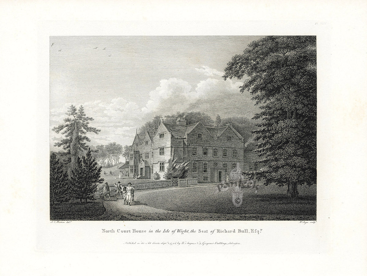Angus English Stately Homes Original Print North Ct House, I. of Wight