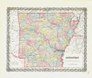 Antique Map Prints Colton Atlas Arkansas - Panteek Antique Prints
