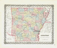Antique Map Prints Colton Atlas Arkansas - Panteek Antique Prints