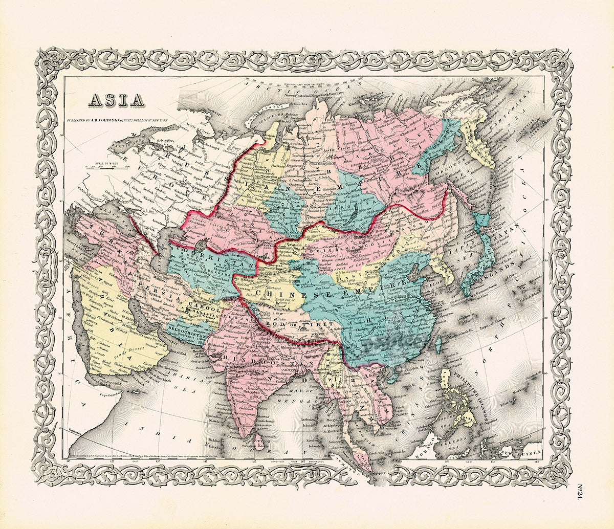 Antique Map Prints Colton Atlas Asia