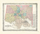 Antique Map Prints Colton Atlas Baltimore - Panteek Antique Prints