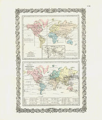 Antique Map Prints Colton Atlas Bird Map - Panteek Antique Prints