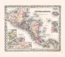 Antique Map Prints Colton Atlas Central America - Panteek Antique Prints