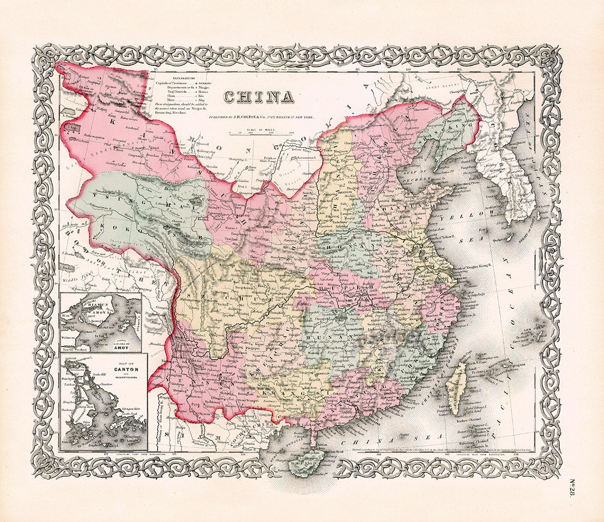Antique Map Prints Colton Atlas China