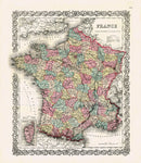 Antique Map Prints Colton Atlas France - Panteek Antique Prints