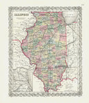 Antique Map Prints Colton Atlas Illinois - Panteek Antique Prints