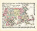 Antique Map Prints Colton Atlas Massachusetts & Rhode Island - Panteek Antique Prints