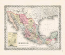 Antique Map Prints Colton Atlas Mexico - Panteek Antique Prints