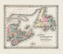 Antique Map Prints Colton Atlas New Brunswick - Panteek Antique Prints