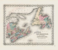 Antique Map Prints Colton Atlas New Brunswick - Panteek Antique Prints